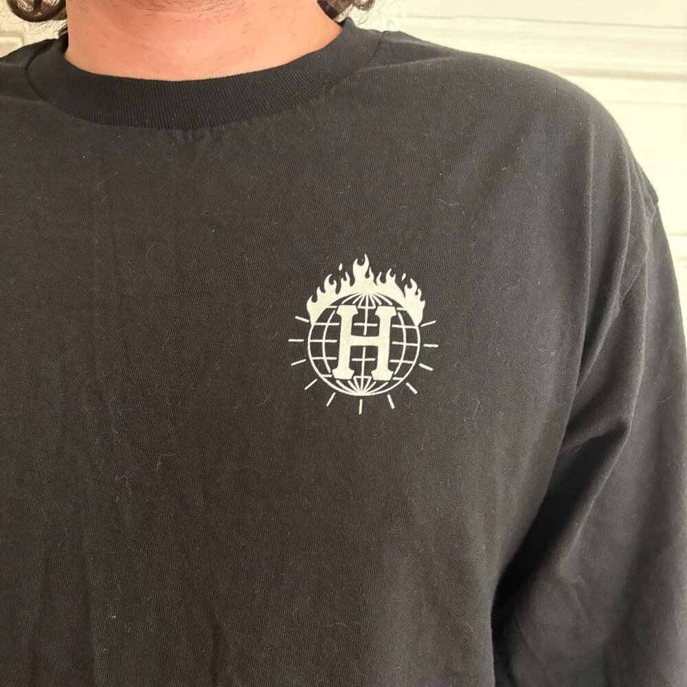 HUF x Thrasher Magazine Long Sleeve Black T-Shirt Size Large